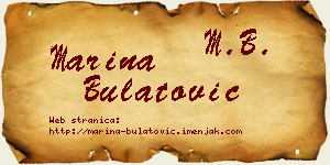 Marina Bulatović vizit kartica